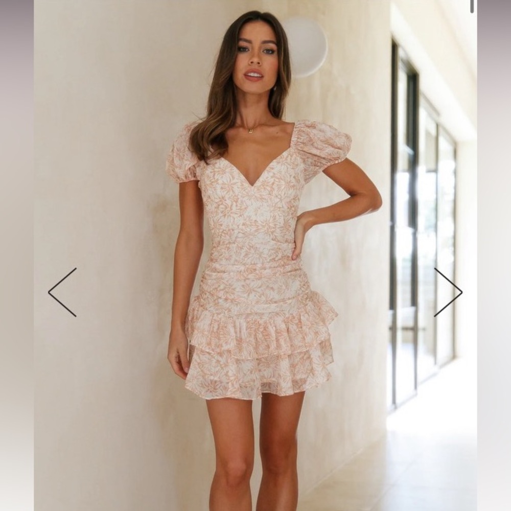 Light peachy/nude colored mini dress